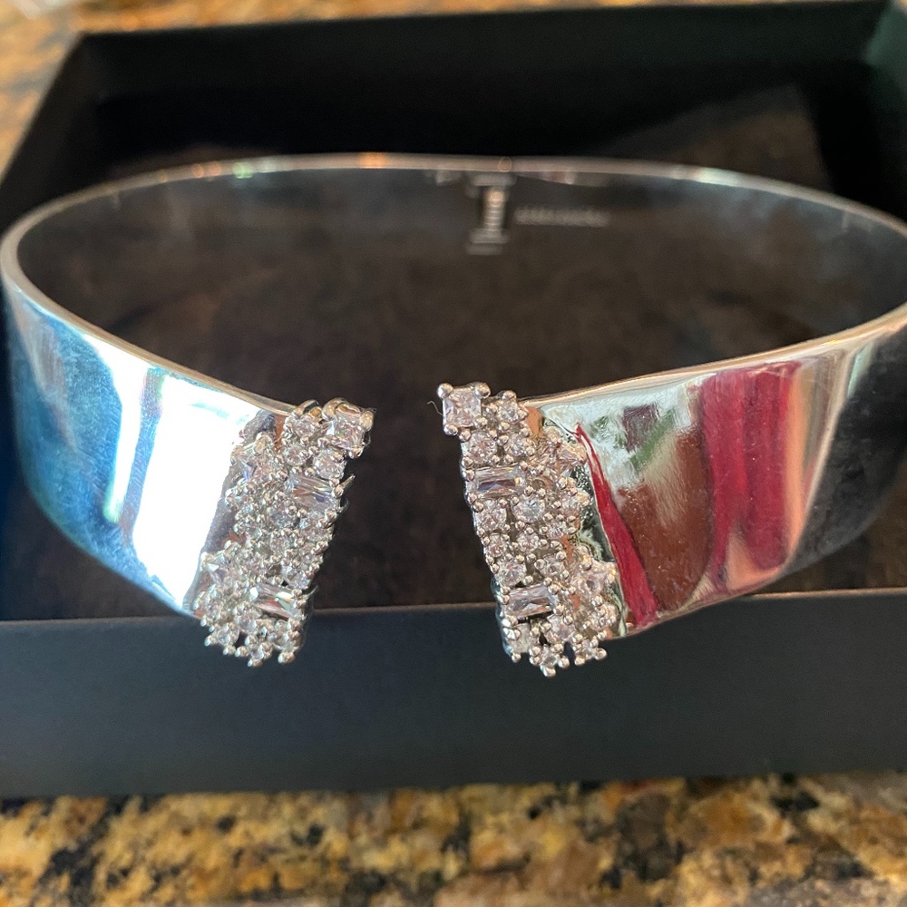 BCBG Stone Plate Collar Necklace